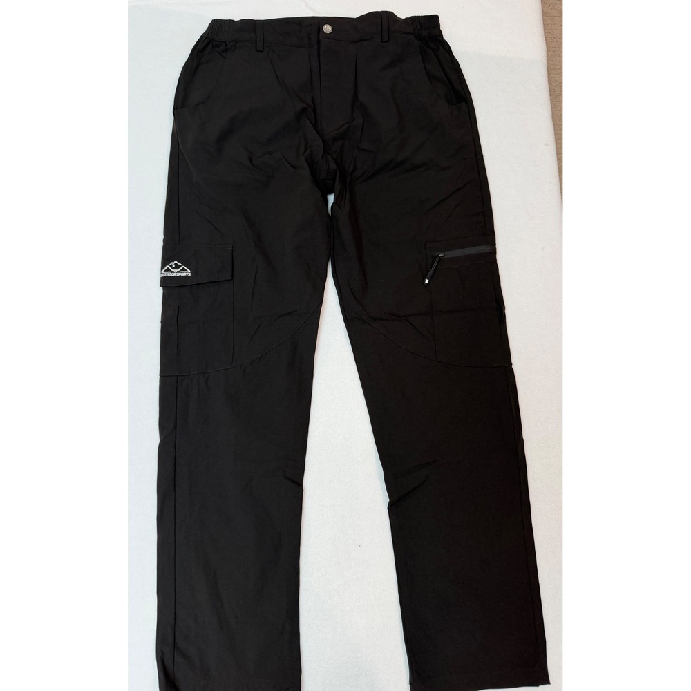 Outdoor Sports Mens Black Hiking Cargo Pants Size US 34 Nylon Spandex Stretch